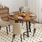 Rustic Round Dining Table 47 Inch 8-Leg Metal Base Seats 4-6 People